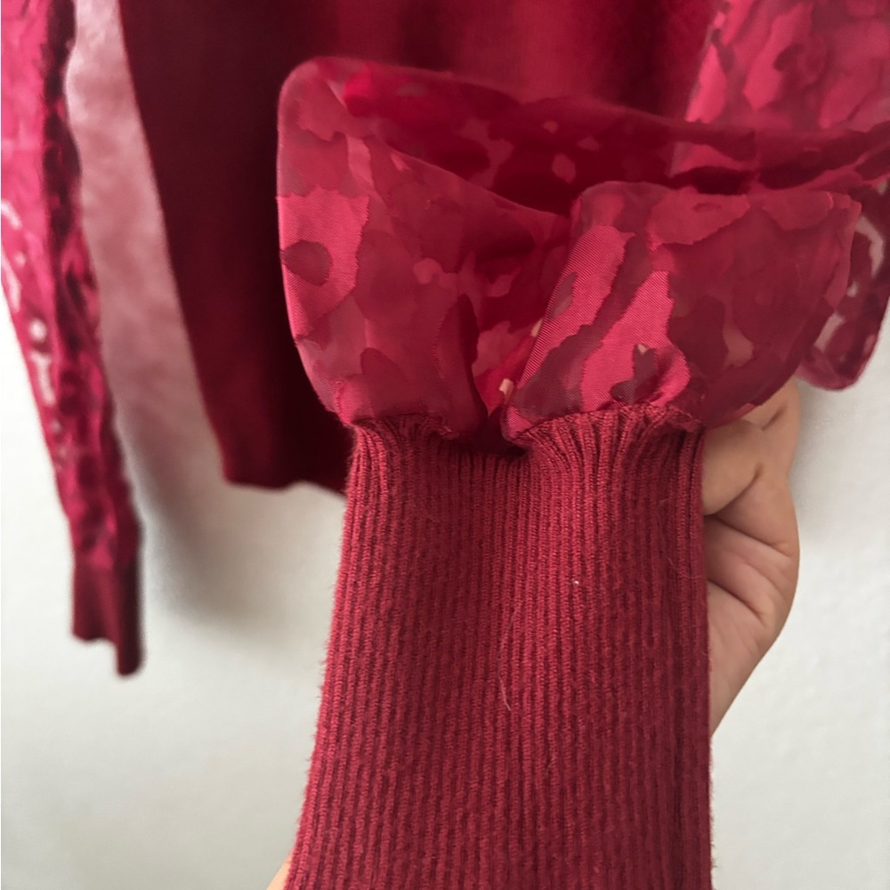 Entro Ribbed Red Sweater Party - Picture 4 of 6
